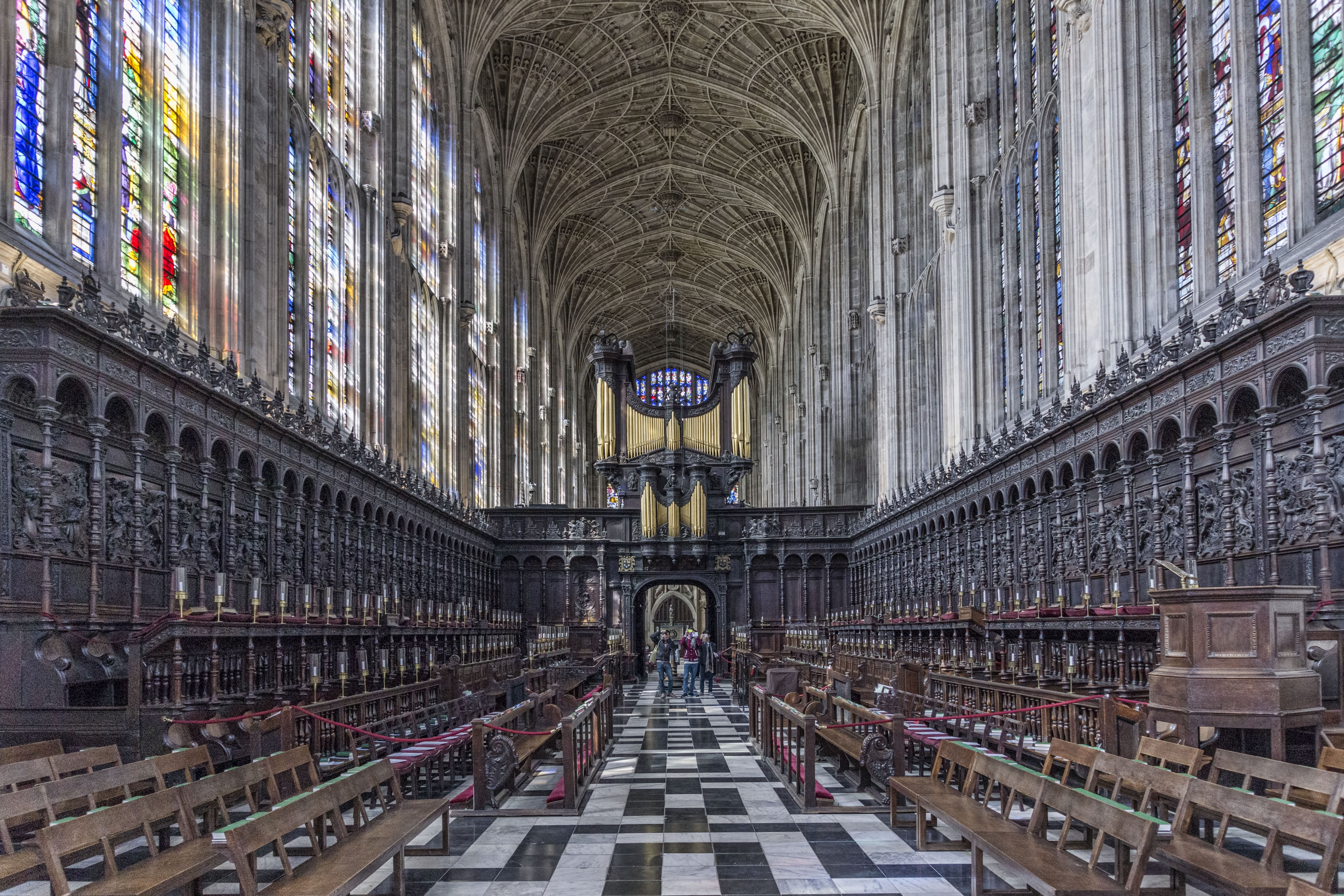 Choir stalls inside King’s College Chapel